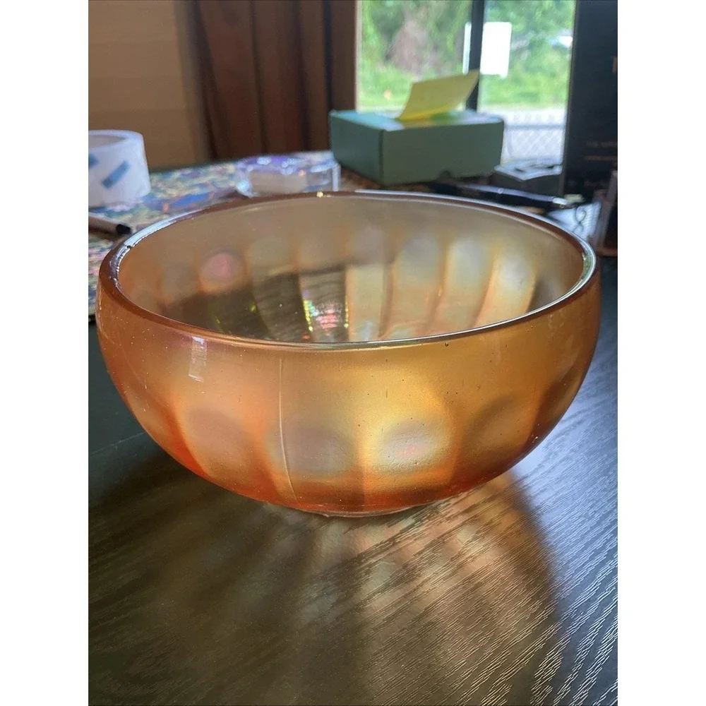 VTG‎ Imperial Glass CHESTERFIELD Line 600 Carnival Marigold Rose/Nut Bowl